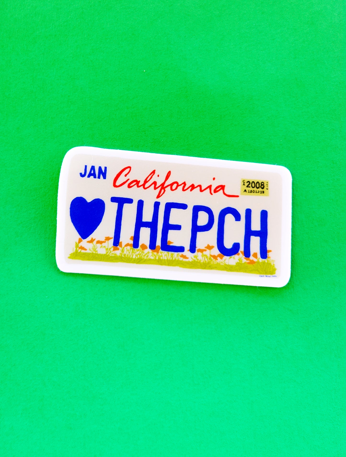 California License Plate: Love the Pacific Cost Highway Sticker