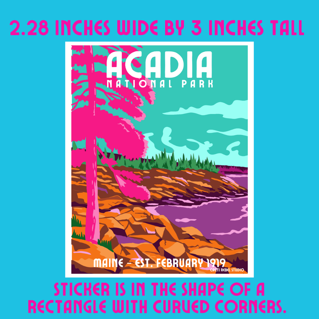 Acadia National Park Whimsical Sticker