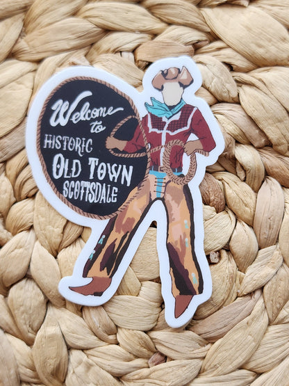 Old Town Scottsdale Arizona Cowboy Sign Sticker