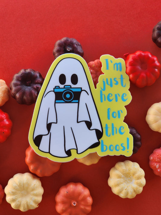I'm Just Here For The Boos: Halloween Ghost Meme Sticker