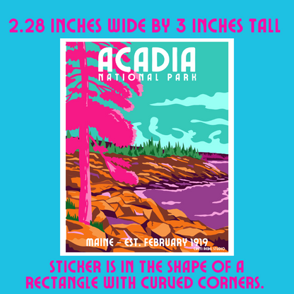 Acadia National Park Whimsical Sticker