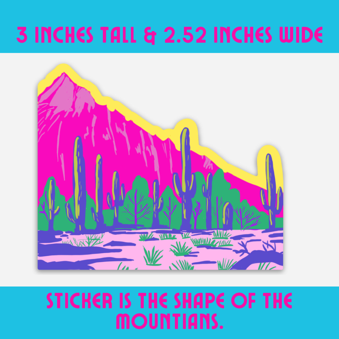 Pink Mountain Saguaro Sticker