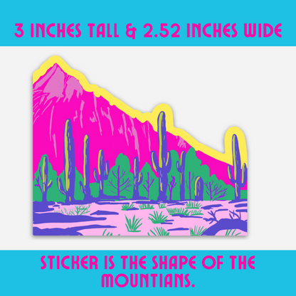 Pink Mountain Saguaro Sticker