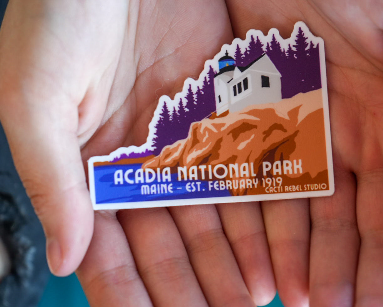 Acadia National Park Lighthouse Maine Sticker