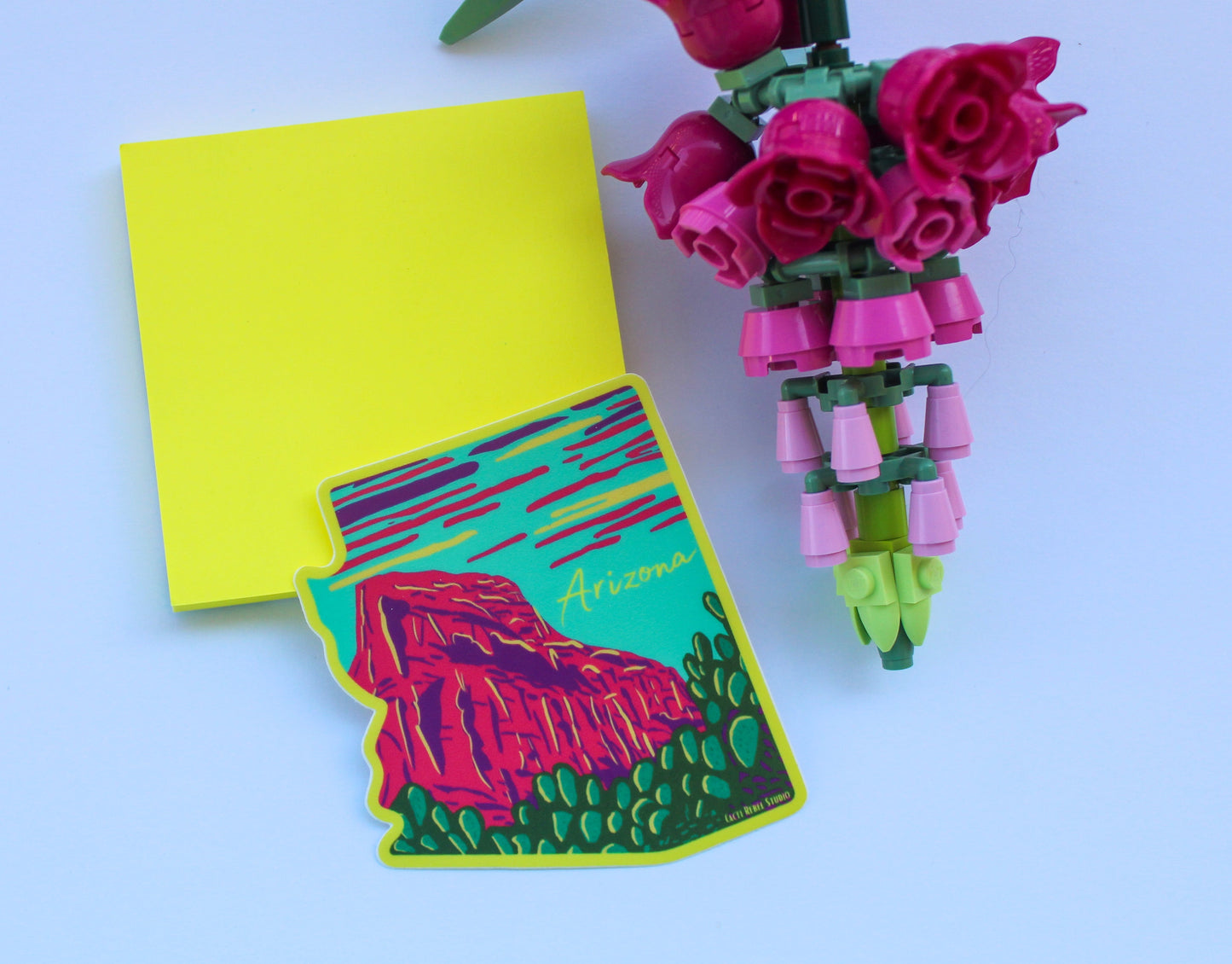 Arizona Mountains & Prickly Pear Sticker